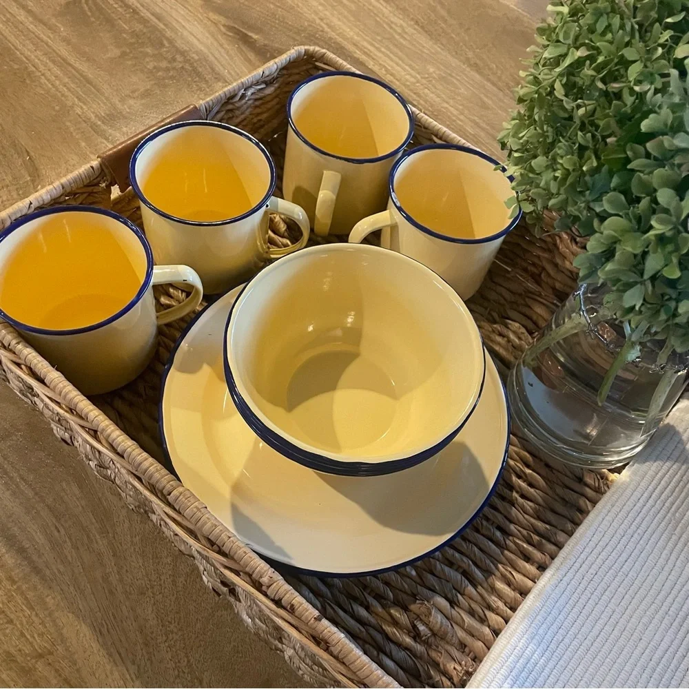 Pottery Barn 12 piece Enamel Dish Set